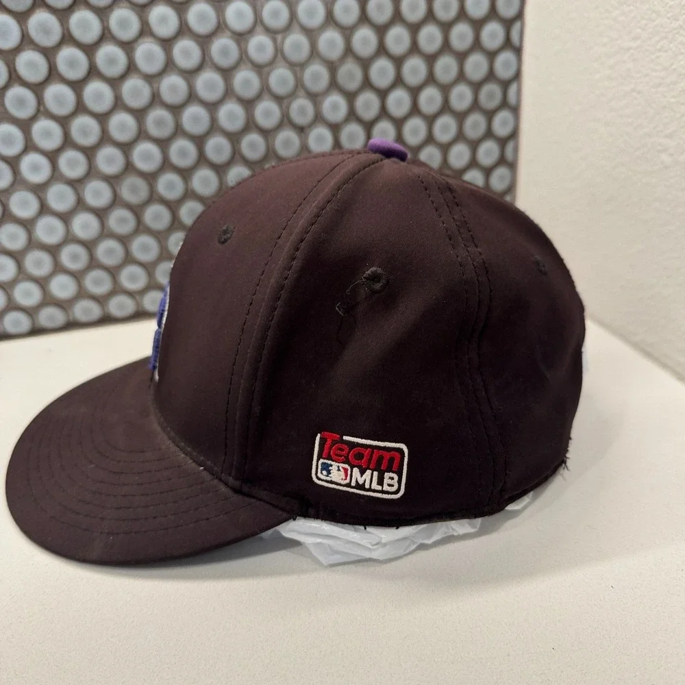 Vintage Colorado Rookies Hat Cap OC Sports Youth MLB Baseball Black Purple Strap